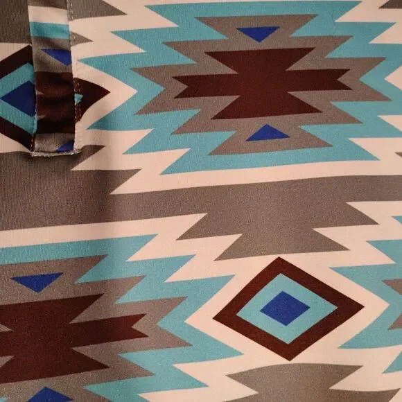 Ranch Dressn shirt womens M Medium western aztec all over 1/4 zip mock neck - Picture 3 of 9